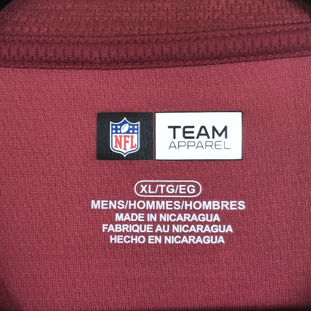 Washington Football Team NFL Long Sleeve Burgandy Dri Fit Shirt Size XL Burgundy